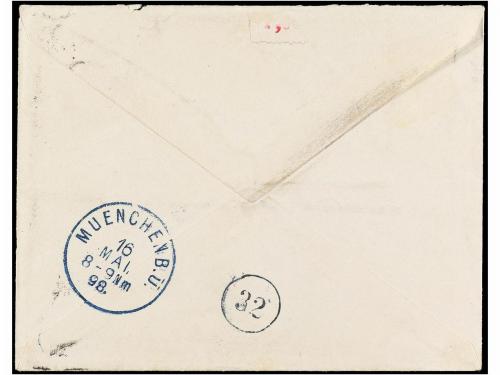 ✉ RHODESIA. 1898. BALAMAYO to GERMANY. 1 d. rose and blue gr