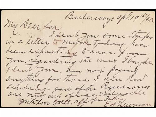 ✉ RHODESIA. Sg. 18 (2). 1895. BULAWAYO to TEXAS (Usa). 3 1/2