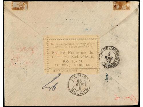 ✉ LORENZO-MARQUES. 1898. LOURENÇO MARQUES a SANTOS (Brasil).