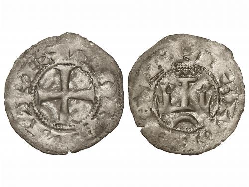 REINO DE NAVARRA. Dinero. TEOBALDO II. Anv.: TIOBALD'REX. Cr