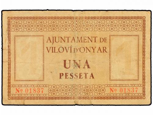 CATALUNYA. 1 Pesseta. 1 Juny 1937. Aj. de VILOVÍ D'ONYAR. ES