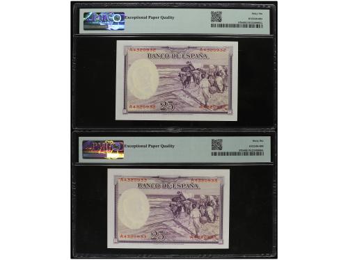 GUERRA CIVIL, ZONA REPUBLICANA. Lote 2 billetes 25 Pesetas. 