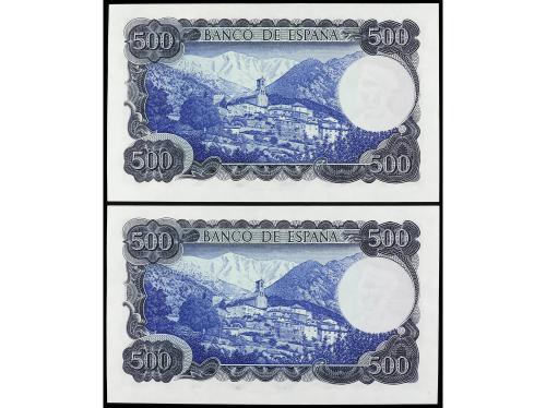 ESTADO ESPAÑOL. Lote 2 billetes 500 pesetas. 23 julio 1971. 