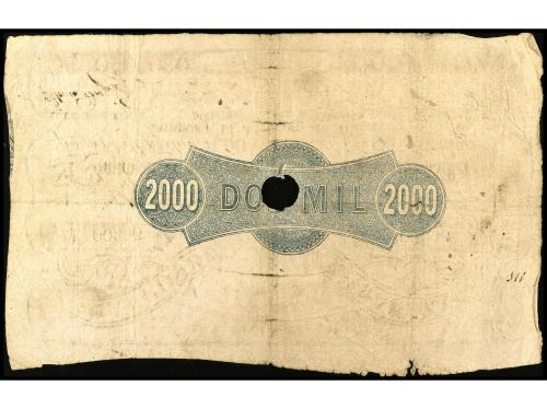 ANTIGUOS. 2.000 Reales de Vellón. 14 mayo 1857. Con firmas y