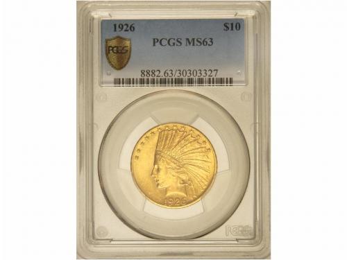 ESTADOS UNIDOS. 10 Dólars. 1926. AU. Tipo Indio. Encapsulada