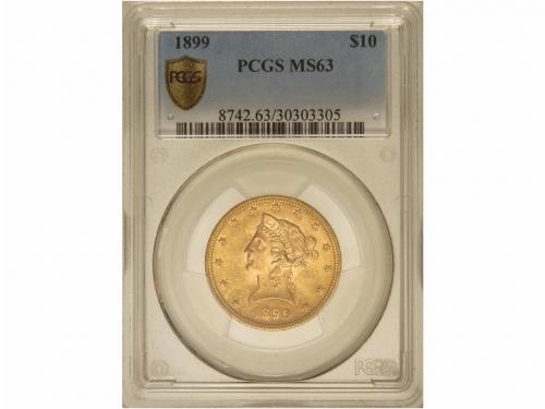 ESTADOS UNIDOS. 10 Dólares. 1899. AU. Coronet Head. Encapsul