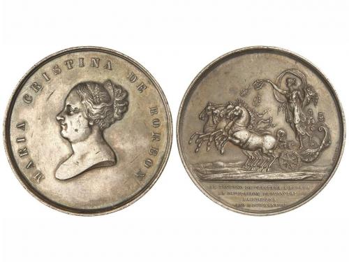 ISABEL II. Medalla Regreso María Cristina de Borbón. 1844. D