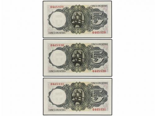 ESTADO ESPAÑOL. Lote 6 billetes 5 Pesetas. 16 Agosto 1951. B