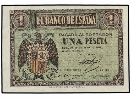 ESTADO ESPAÑOL. Lote 2 billetes 1 Peseta. 30 Abril 1938. Ser