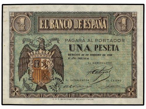 GUERRA CIVIL, ZONA REPUBLICANA. Lote 2 billetes 1 Peseta. 28