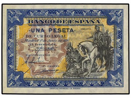 ESTADO ESPAÑOL. Lote 2 billetes 1 Peseta. 1 Junio 1940. Hern