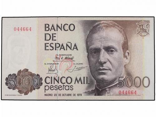 JUAN CARLOS I. Lote 4 billetes 5.000 Pesetas. 23 Octubre 197