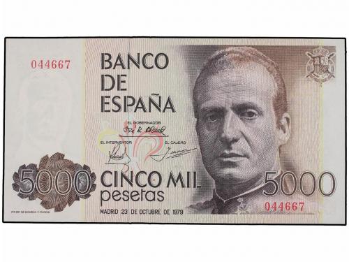 JUAN CARLOS I. Lote 4 billetes 5.000 Pesetas. 23 Octubre 197