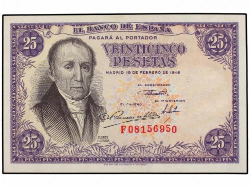 ESTADO ESPAÑOL. Lote 2 billetes 25 Pesetas. 19 Febrero 1946.