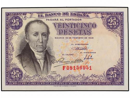 ESTADO ESPAÑOL. Lote 2 billetes 25 Pesetas. 19 Febrero 1946.