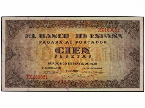 ESTADO ESPAÑOL. Lote 2 billetes 100 Pesetas. 20 Mayo 1938. C