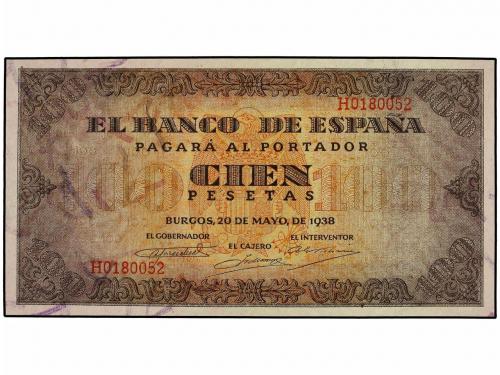 ESTADO ESPAÑOL. Lote 2 billetes 100 Pesetas. 20 Mayo 1938. C