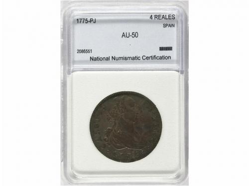 CARLOS III. 4 Reales. 1775. MADRID. P.J. Pátina. Estuchada p
