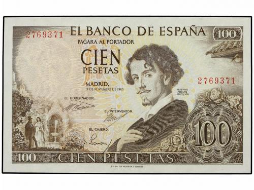 ESTADO ESPAÑOL. Lote 5 billetes 100 Pesetas. 19 Noviembre 19
