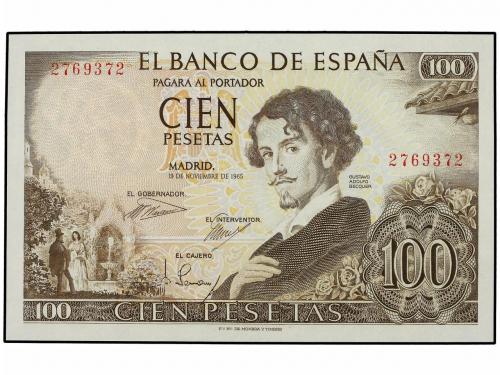 ESTADO ESPAÑOL. Lote 5 billetes 100 Pesetas. 19 Noviembre 19