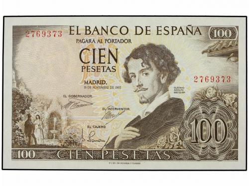 ESTADO ESPAÑOL. Lote 5 billetes 100 Pesetas. 19 Noviembre 19