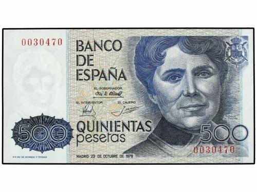 JUAN CARLOS I. Lote 2 billetes 500 Pesetas. 23 Octubre 1979.