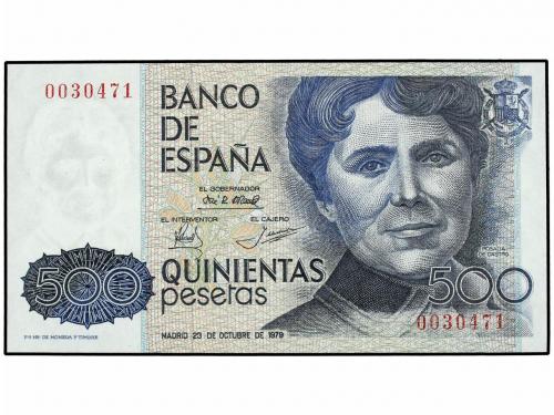 JUAN CARLOS I. Lote 2 billetes 500 Pesetas. 23 Octubre 1979.