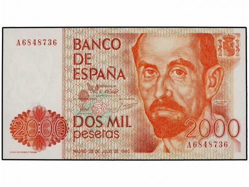 JUAN CARLOS I. Lote 2 billetes 2.000 Pesetas. 22 Julio 1980.