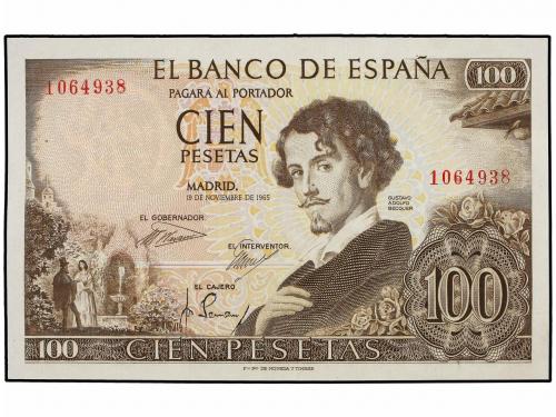 ESTADO ESPAÑOL. Lote 4 billetes 100 Pesetas. 19 Noviembre 19