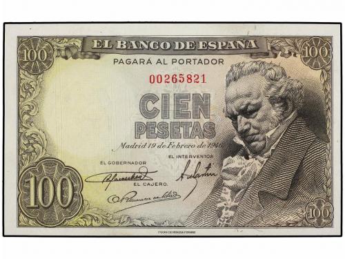 ESTADO ESPAÑOL. Lote 2 billetes 100 Pesetas. 19 Febrero 1946