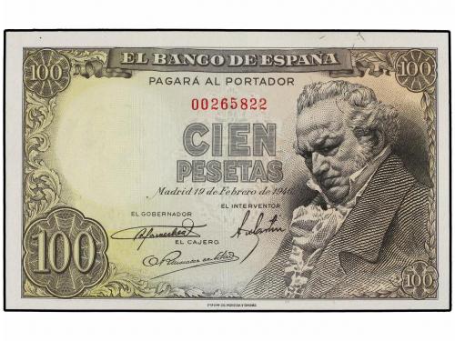 ESTADO ESPAÑOL. Lote 2 billetes 100 Pesetas. 19 Febrero 1946