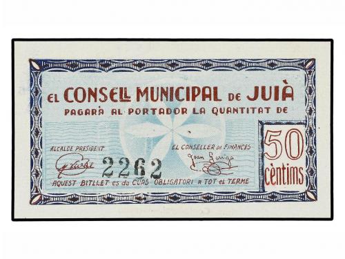 CATALUNYA. Lote 2 billetes 50 Cèntims. 1 Juny 1937. C. M. de
