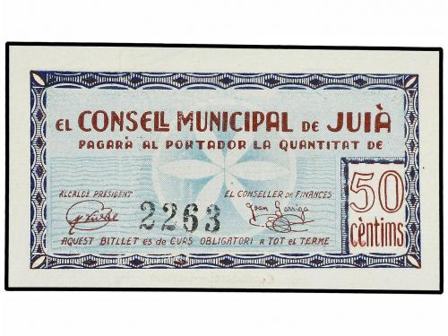 CATALUNYA. Lote 2 billetes 50 Cèntims. 1 Juny 1937. C. M. de
