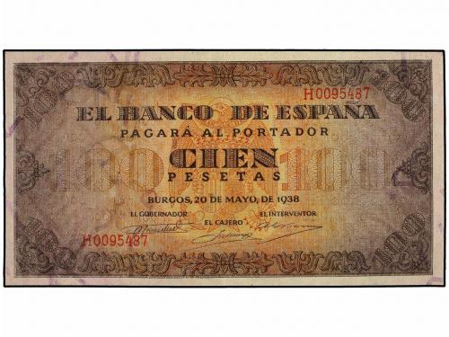 ESTADO ESPAÑOL. Lote 2 billetes 100 Pesetas. 20 Mayo 1938. C