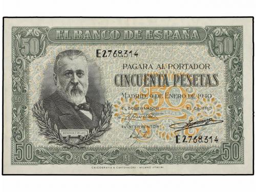 ESTADO ESPAÑOL. Lote 2 billetes 50 Pesetas. 9 Enero 1940. Me