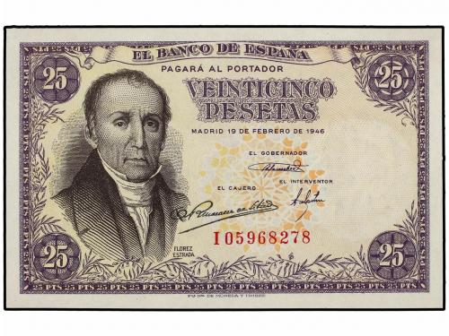 ESTADO ESPAÑOL. Lote 2 billetes 25 Pesetas. 19 Febrero 1946.