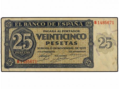 ESTADO ESPAÑOL. Lote 2 billetes 25 Pesetas. 21 Noviembre 193