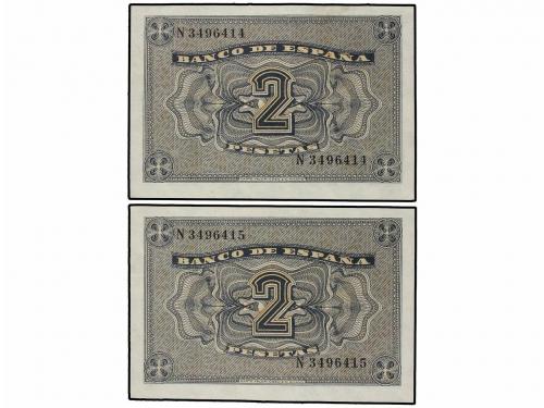 ESTADO ESPAÑOL. Lote 2 billetes 2 Pesetas. 30 Abril 1938. Ca