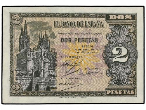 ESTADO ESPAÑOL. Lote 2 billetes 2 Pesetas. 30 Abril 1938. Ca