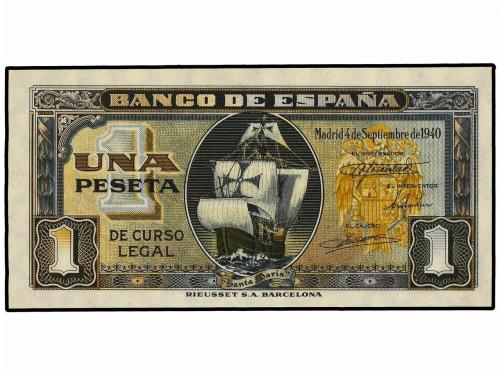 ESTADO ESPAÑOL. Lote 2 billetes 1 Peseta. 4 Septiembre 1940.