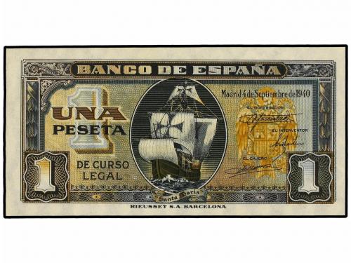 ESTADO ESPAÑOL. Lote 2 billetes 1 Peseta. 4 Septiembre 1940.