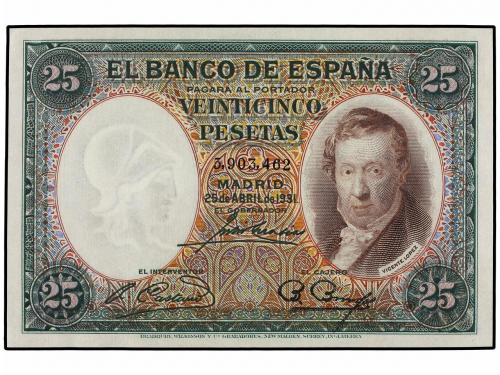 GUERRA CIVIL, ZONA REPUBLICANA. Lote 2 billetes 25 Pesetas. 