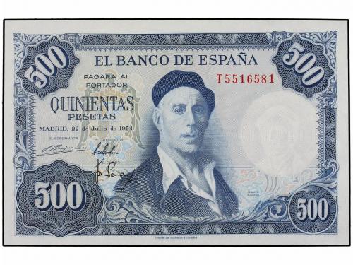 ESTADO ESPAÑOL. Lote 2 billetes 500 Pesetas. 22 Julio 1954. 