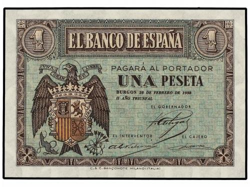 ESTADO ESPAÑOL. Lote 2 billetes 1 Peseta. 30 Abril 1938. Ser