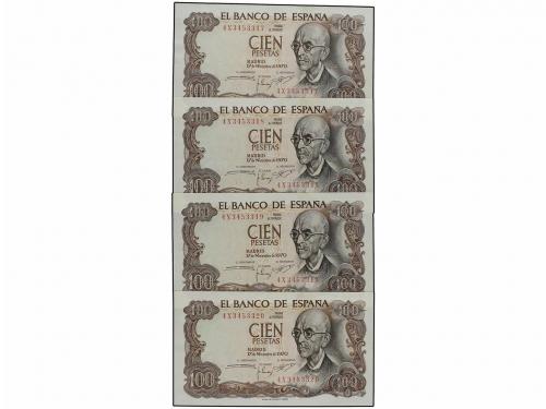 ESTADO ESPAÑOL. Lote 8 billetes 100 Pesetas. 17 Noviembre 19