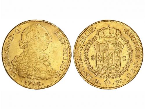 CARLOS III. 8 Escudos. 1786/5. POTOSÍ. P.R. 26,90 grs. Varia