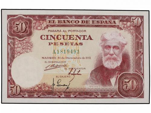ESTADO ESPAÑOL. Lote 3 billetes 50 Pesetas. 31 Diciembre 195