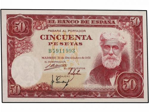 ESTADO ESPAÑOL. Lote 3 billetes 50 Pesetas. 31 Diciembre 195