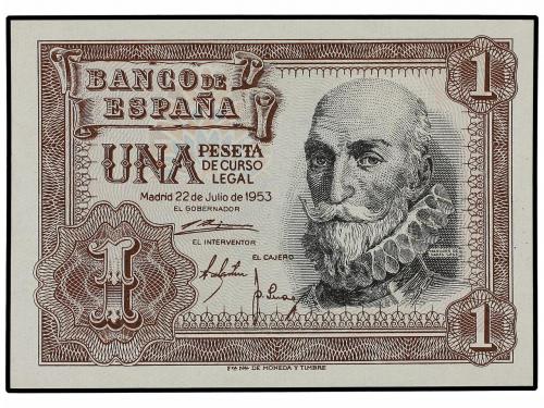 ESTADO ESPAÑOL. Lote 3 billetes 1 Peseta. 22 Julio 1953. Mar