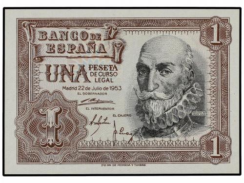 ESTADO ESPAÑOL. Lote 3 billetes 1 Peseta. 22 Julio 1953. Mar